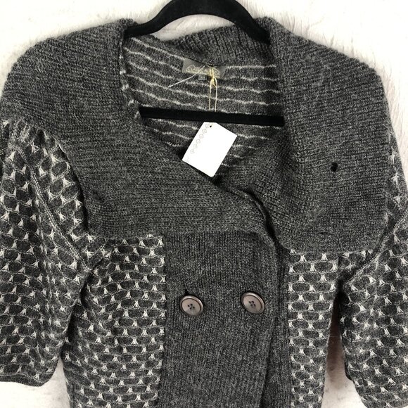 Classic Alpaca Sweater Womens Medium Gray SBaby Alpaca Big Collar Artsy NEW - Picture 13 of 16